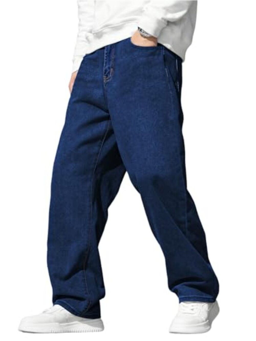 JMIERR Men's Baggy Wide Leg Jeans Pants with Pockets